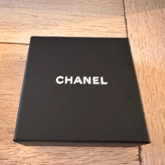 CHANEL gold and black enamel drop earrings